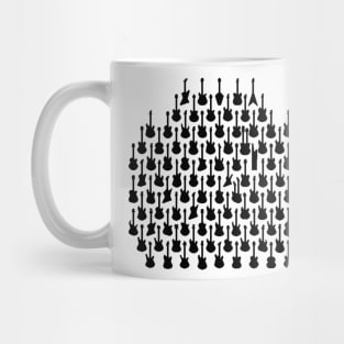 102 Guitars and Basses and a Keyboard Silhouette Mug